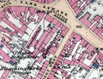 The Phoenix Brewery shown on an Ordnance Survey map of 1880